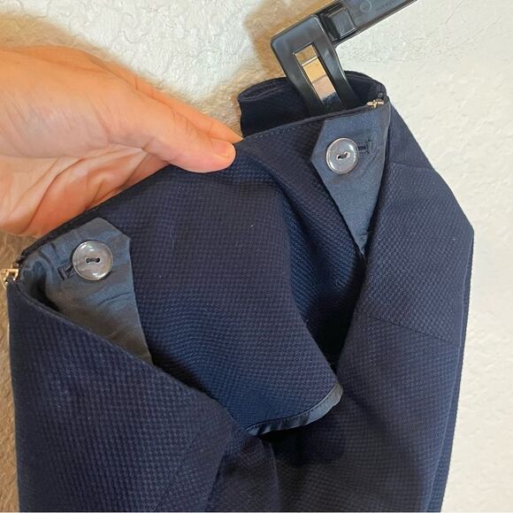 J. McLaughlin Weston Solid 2 Zip Front Textured Trouser Pant in Dark Navy size 4 - Picture 10 of 13